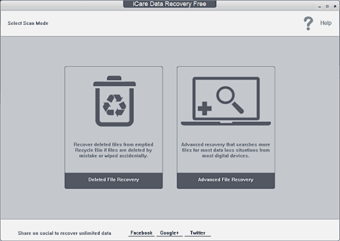 Скриншот интерфейса программы iCare Data Recovery Free